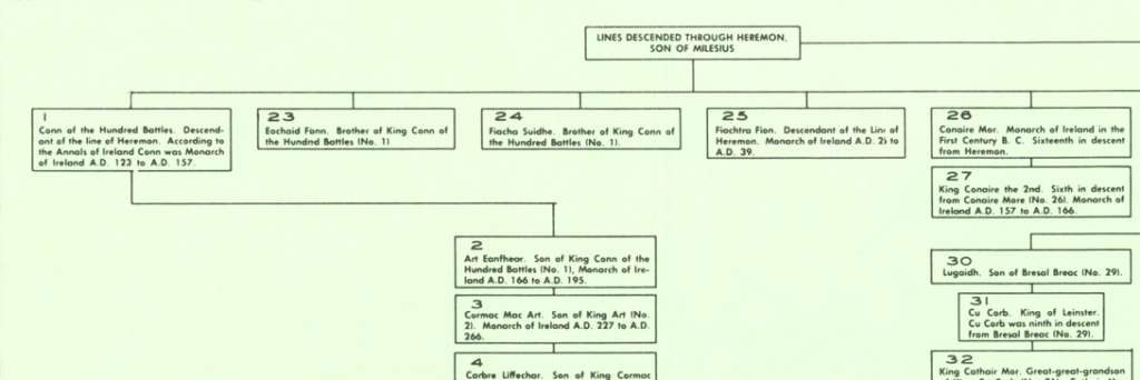 Royal Malesian line on the Kane Ancestral Map of Ireland